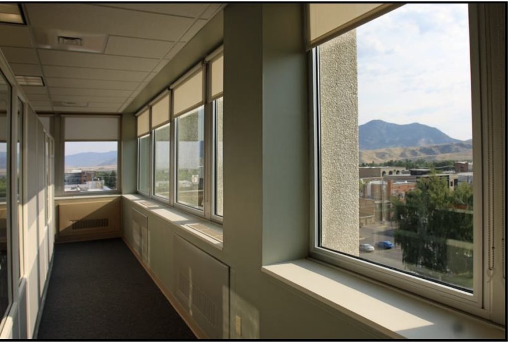 Office space at the eastern end of the fifth floor, facing north
